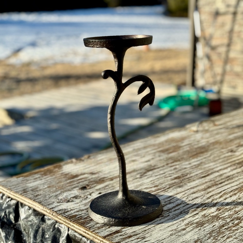 Pottery Barn Elegant Black Candle Holder